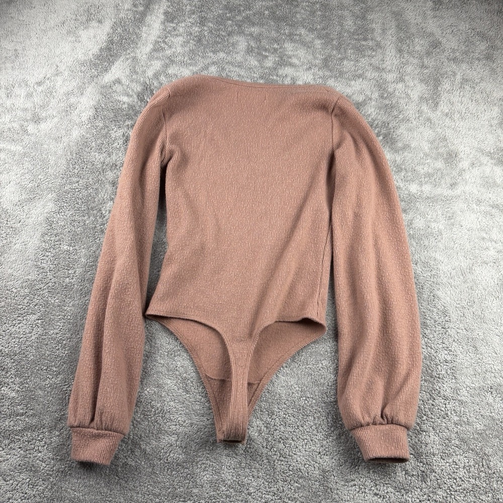 Vtg Abercrombie & Fitch Soft Cozy Sweater Bodysuit Womens XS Brown V-Neck - Picture 11 of 16